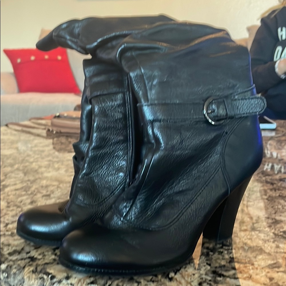 Women's Black Leather Ankle Boots
